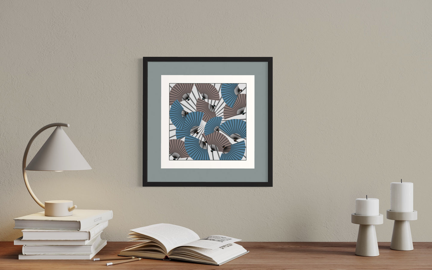 Japanese Inspired Square Print Designs:  Fans