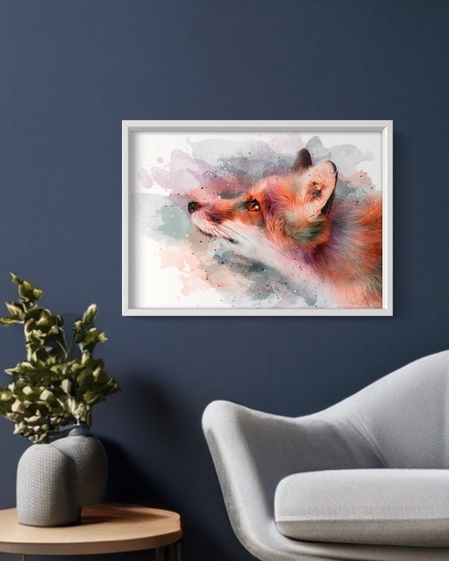 Fox Watercolour Effect Art Print