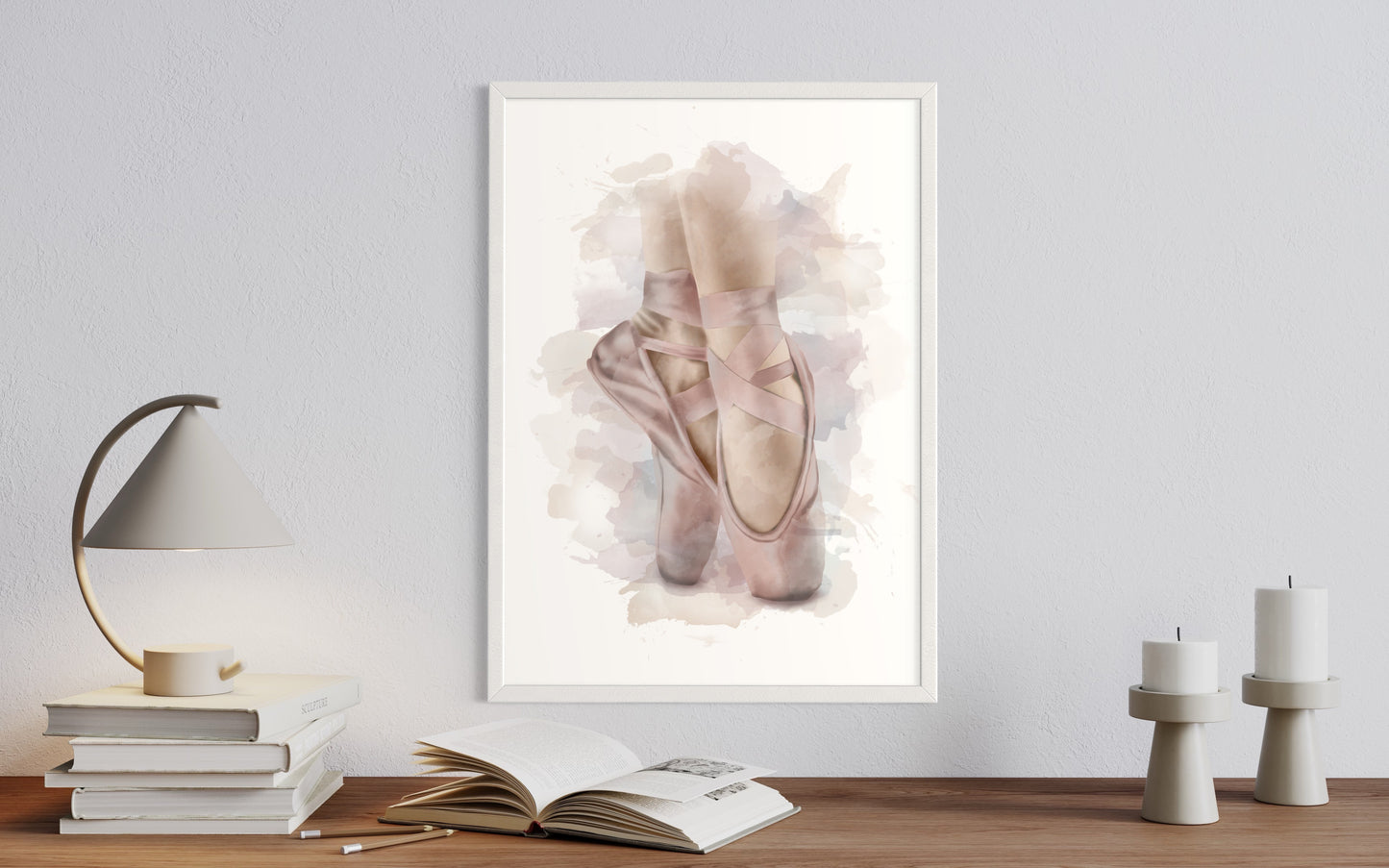 Ballet Slippers Art Print in Soft Pink Tones