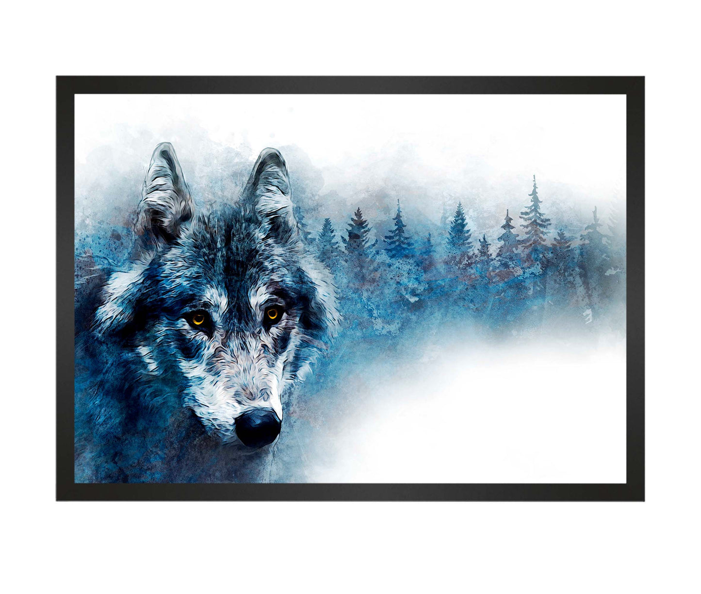Wolf in Winter Scene with Trees Art Print