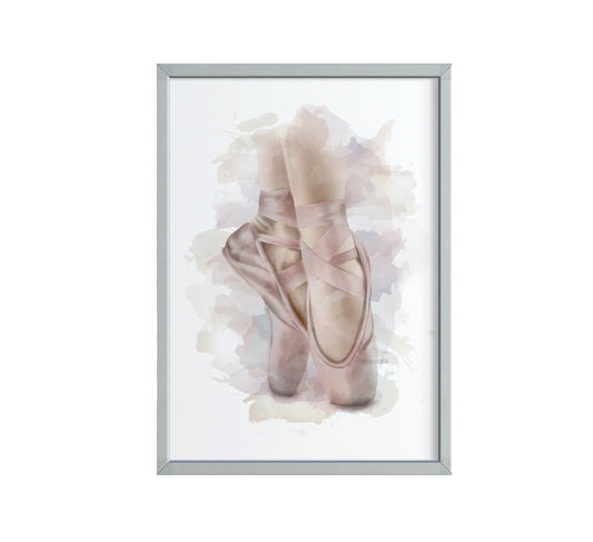 Ballet Slippers Art Print in Soft Pink Tones