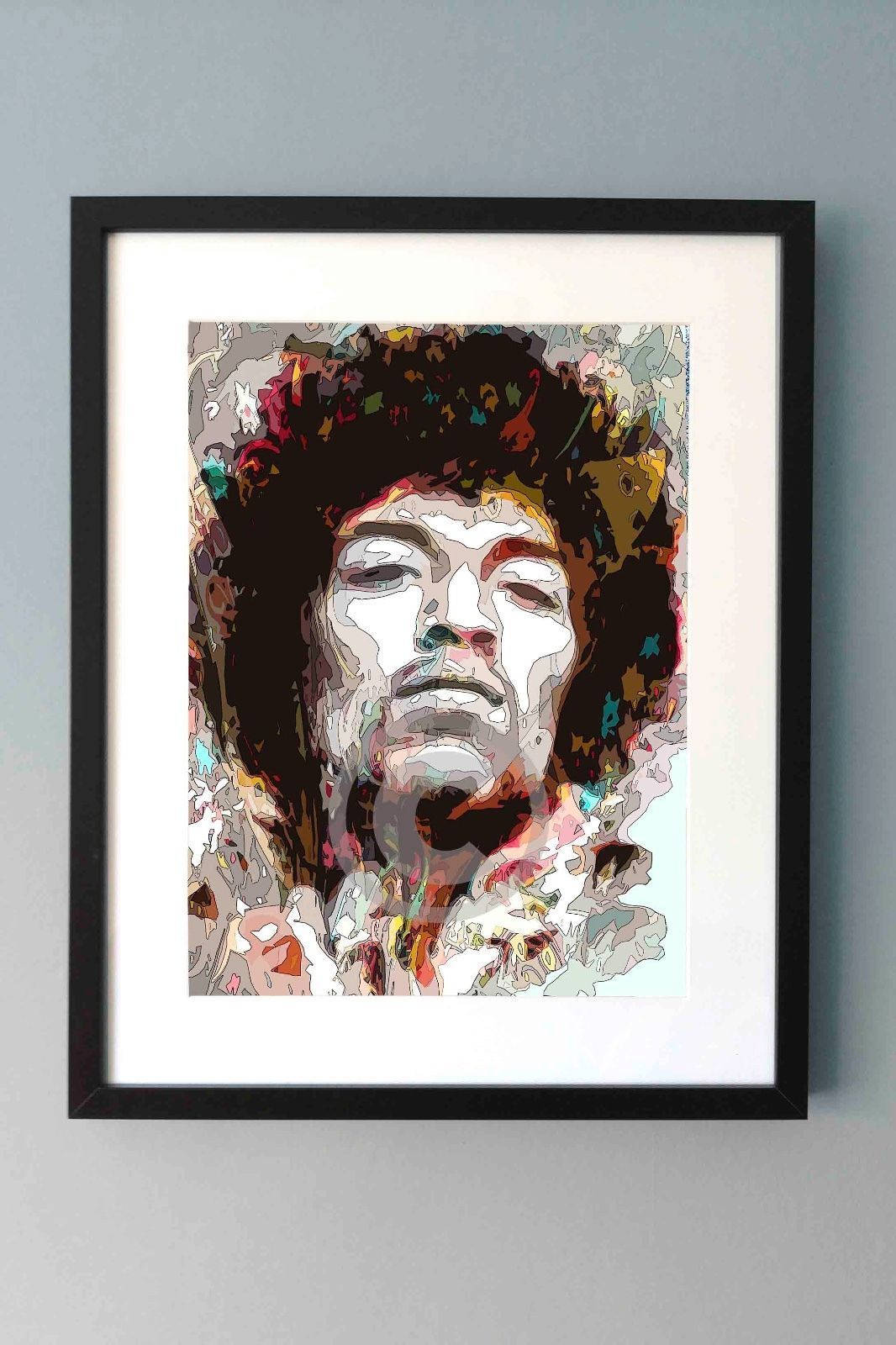 Jimi Hendrix Portrait Digital Art Print Poster