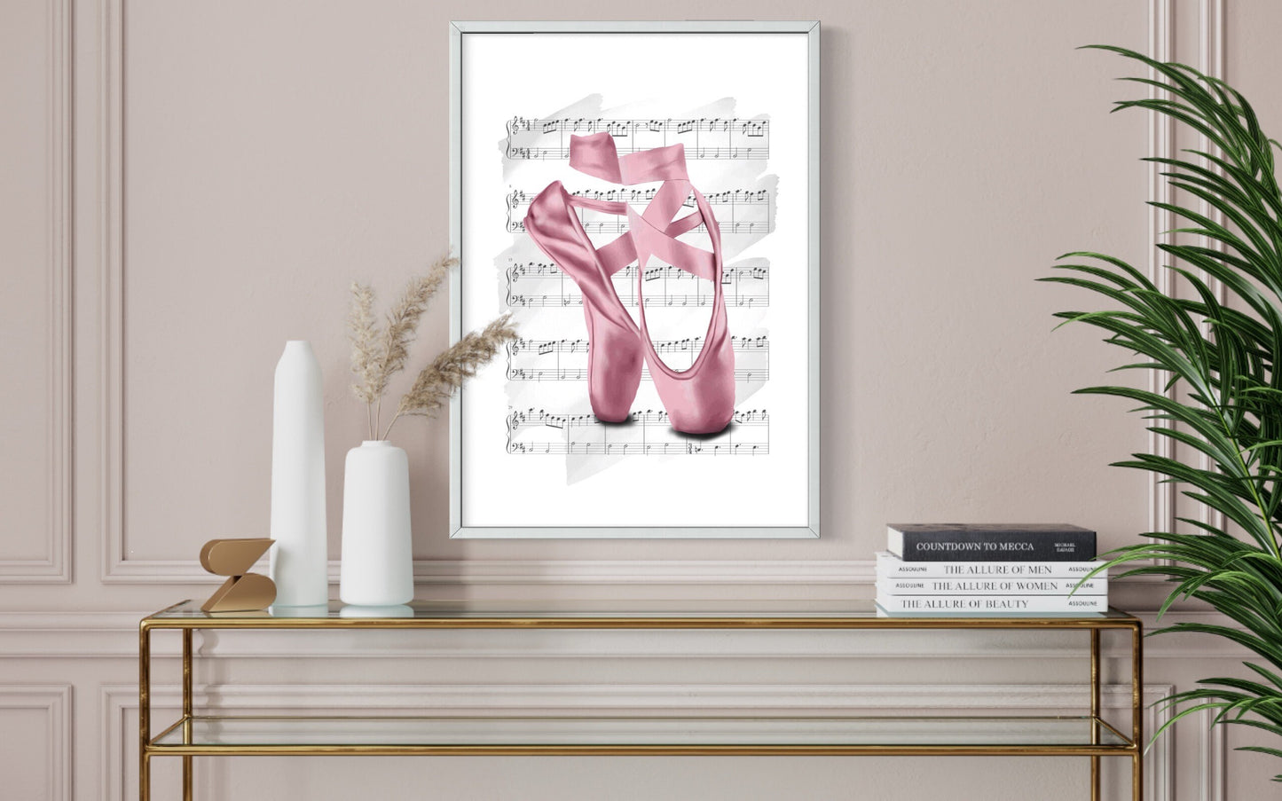 Ballet Shoes Art Print in Pink or Blue, Ballet Slippers Wall Art