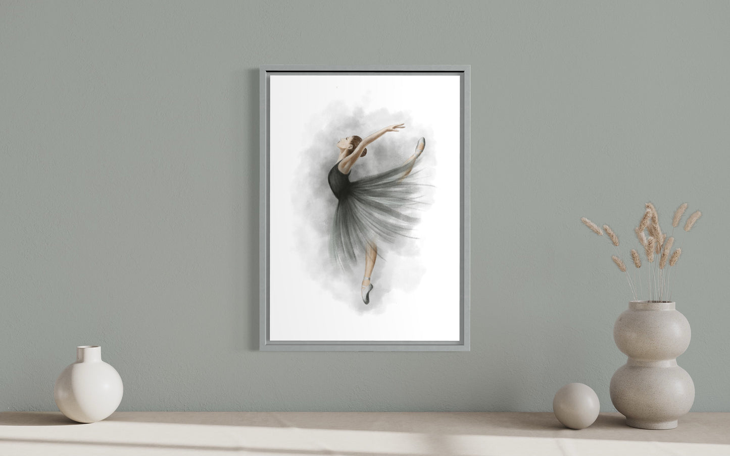 Ballet Dancer in Black Dress Art Print Number 1