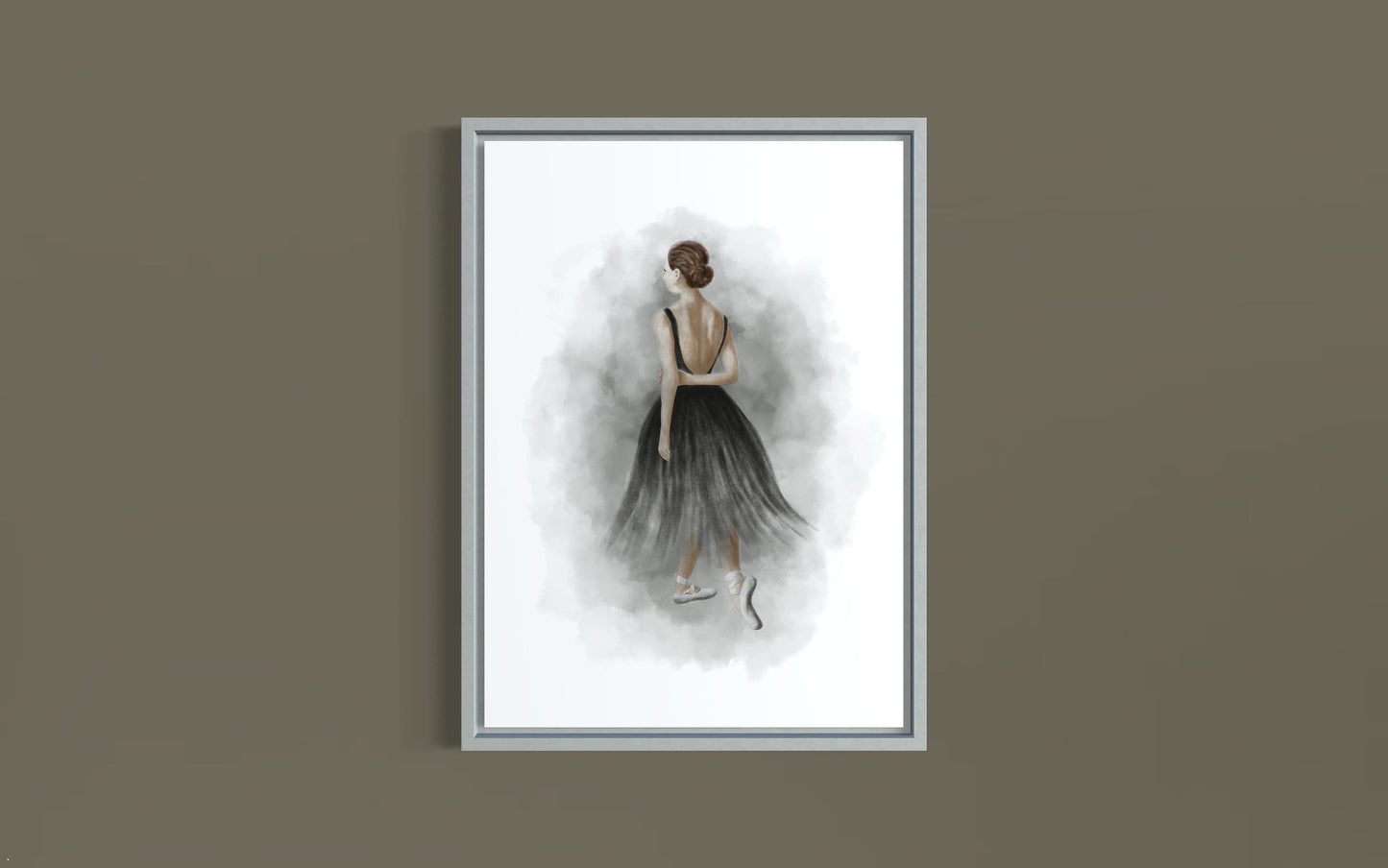 Ballet Dancer in Black Dress Art Print Number 3