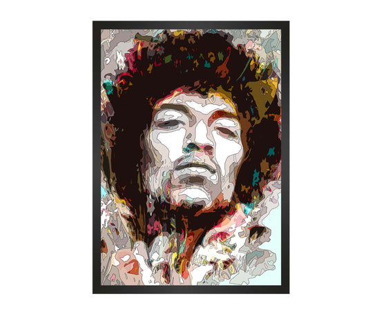 Jimi Hendrix Portrait Digital Art Print Poster